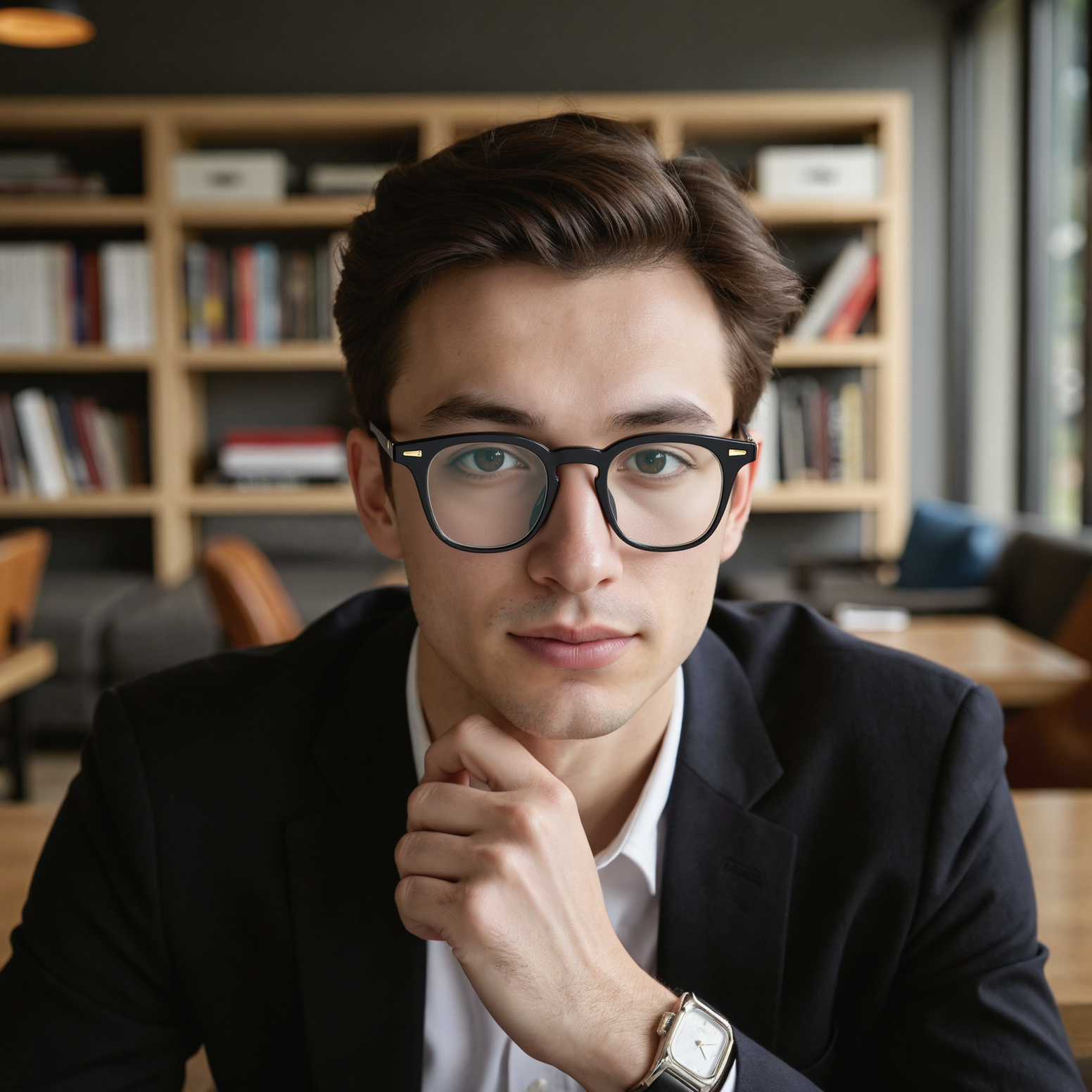 Kenneth Quadratische Schwarze Brille