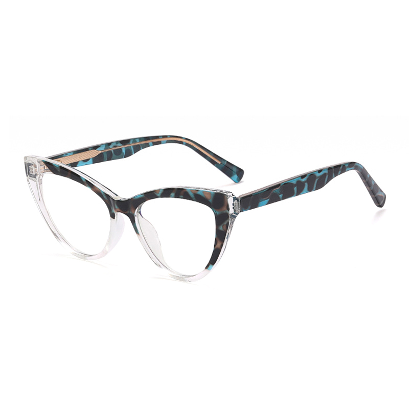 Keti Cat Eye Blue Leopard Glasses