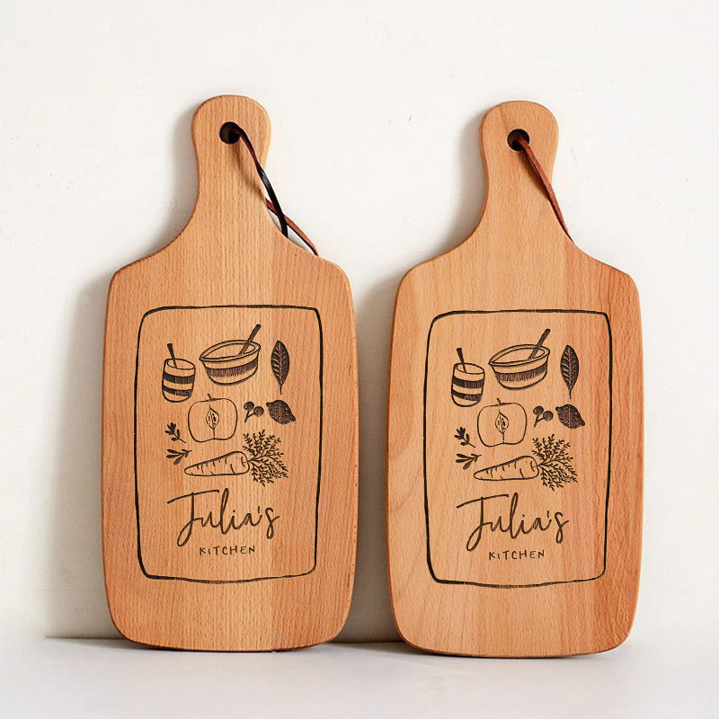 Personalized Name Charcuterie Board with Food Pattern Interesting Present