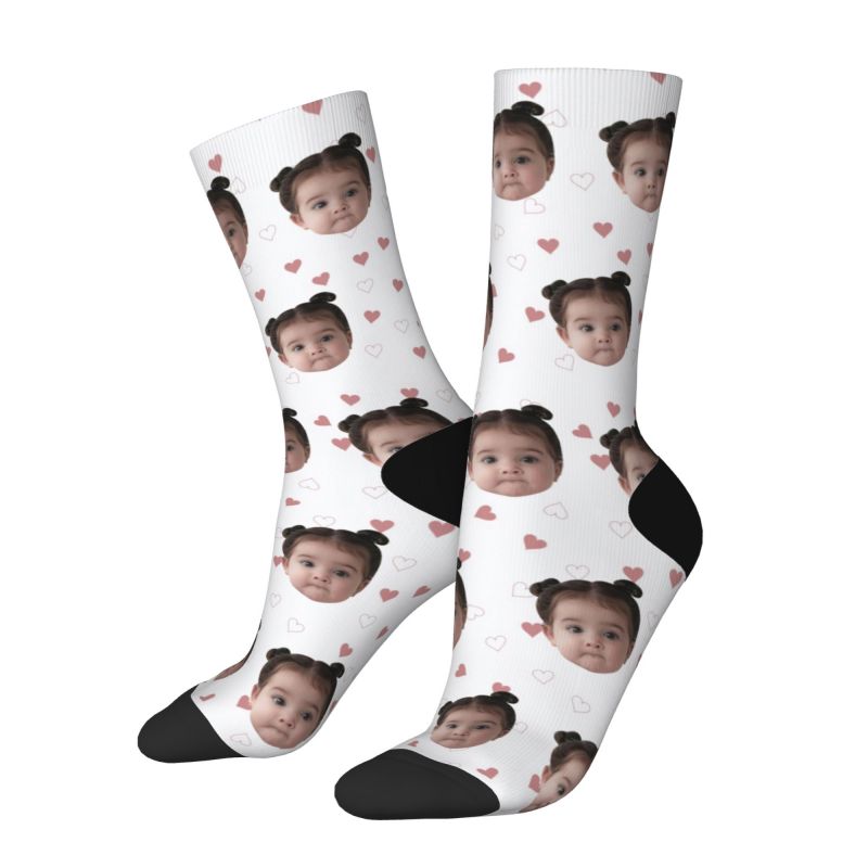 Gepersonaliseerde gezichtssokken bedrukt met kinderfoto's Leuk cadeau voor ouders