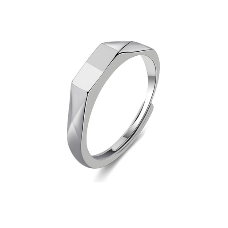Jeulia Simple "Love Projection Ring" Men Wedding Band Sterling Silver