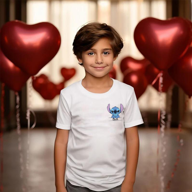 Personalized Kids T-Shirt With Customized Name And Cute Anime Pattern Children's Gifts