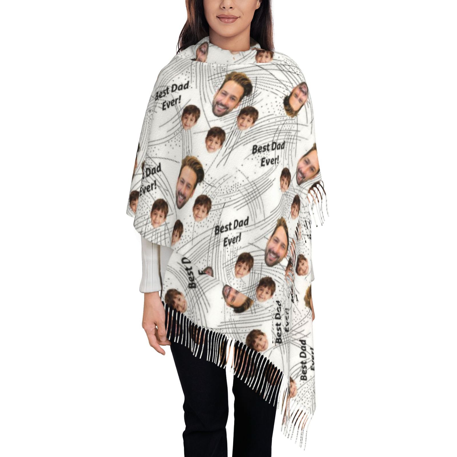 Custom Scarf with Face Photos the Perfect Father's Day Gift for Dad