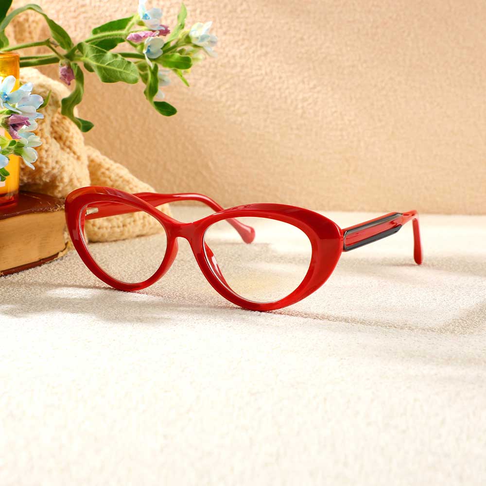 Lunettes de Vue Vogt Cat Eye Rouge 