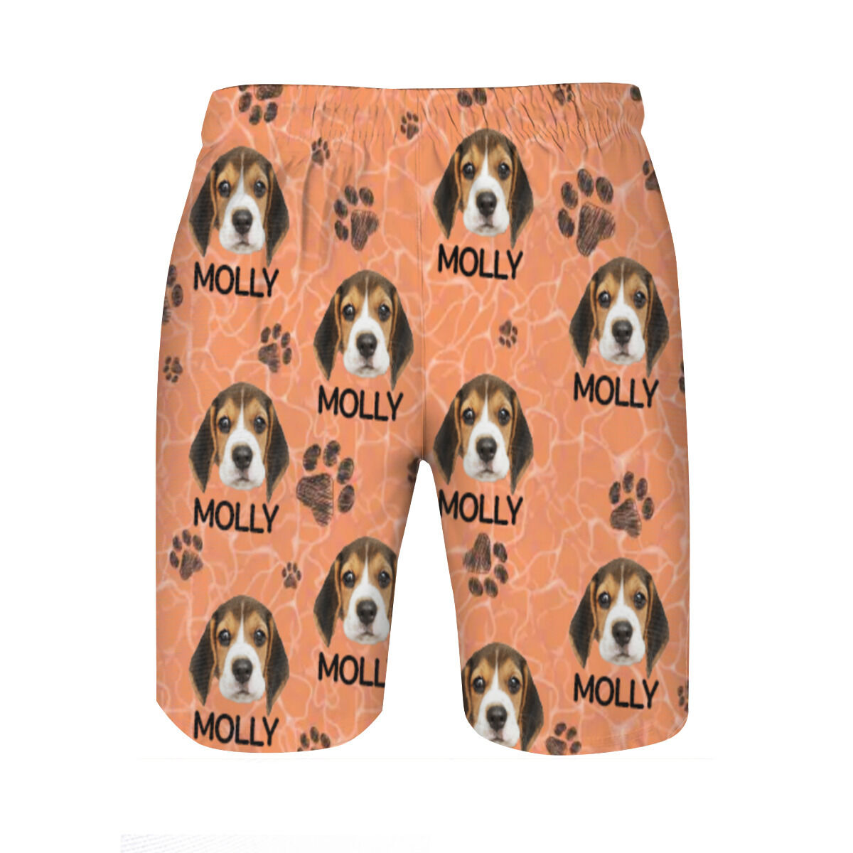 Personliga strandshorts för män med tassavtrycksmönster söt present till djurälskare