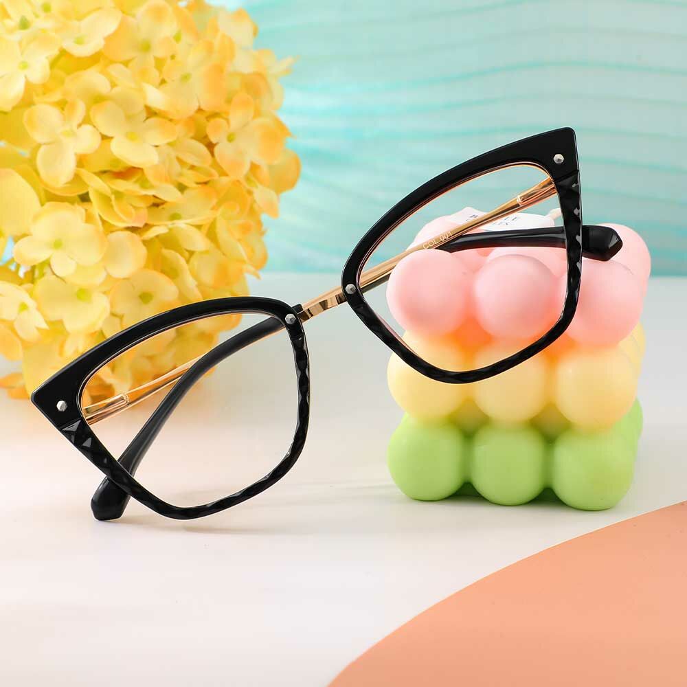 Daphne Cat Eye Schwarze Brille