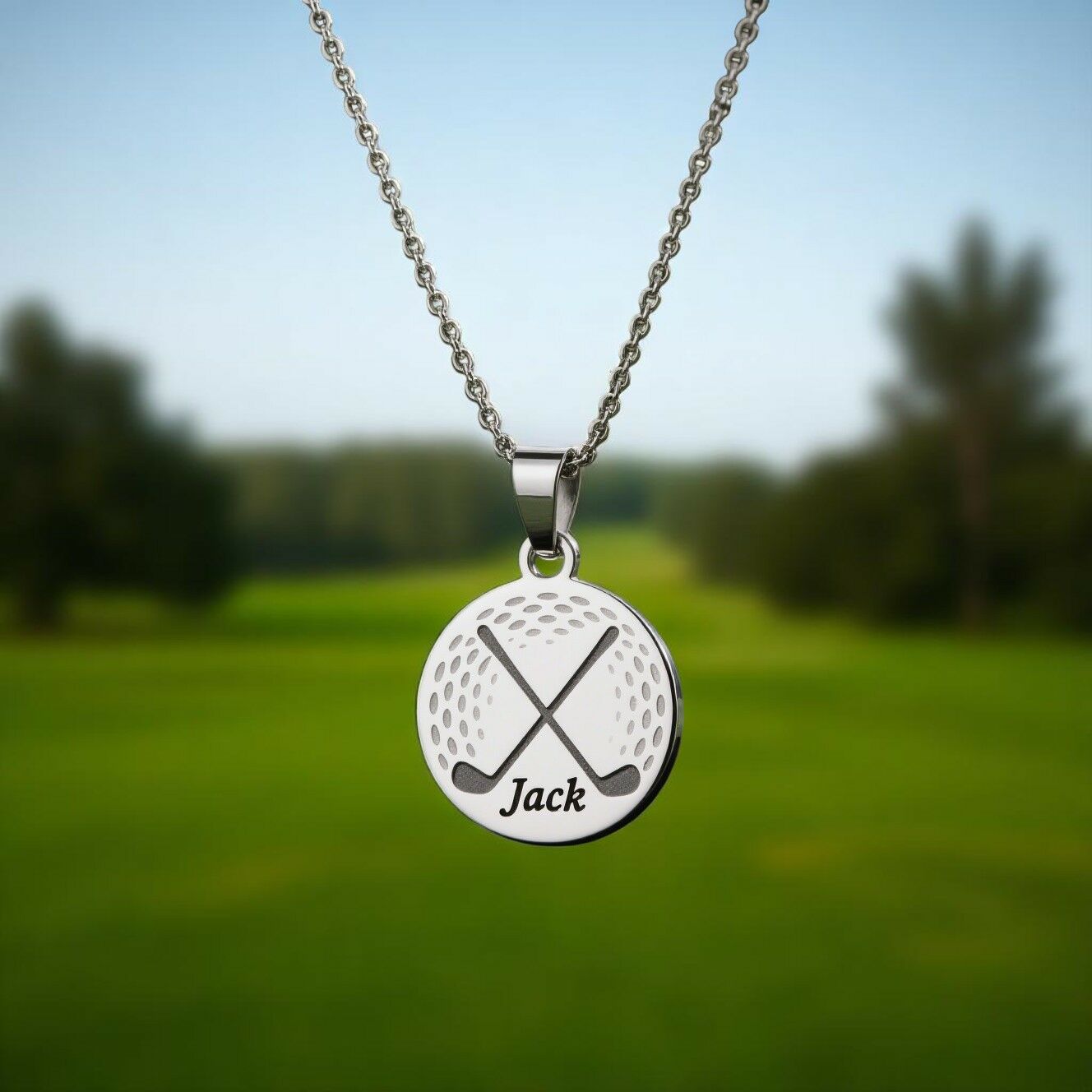 Personalized Golf Medal Necklace with Custom Name Gift for Sports Enthusiasts