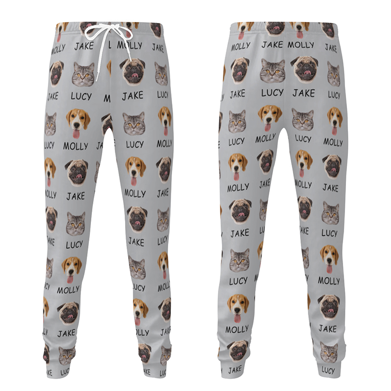 Personliga unisex-joggingbyxor med foto av husdjur Perfekt present till djurälskare