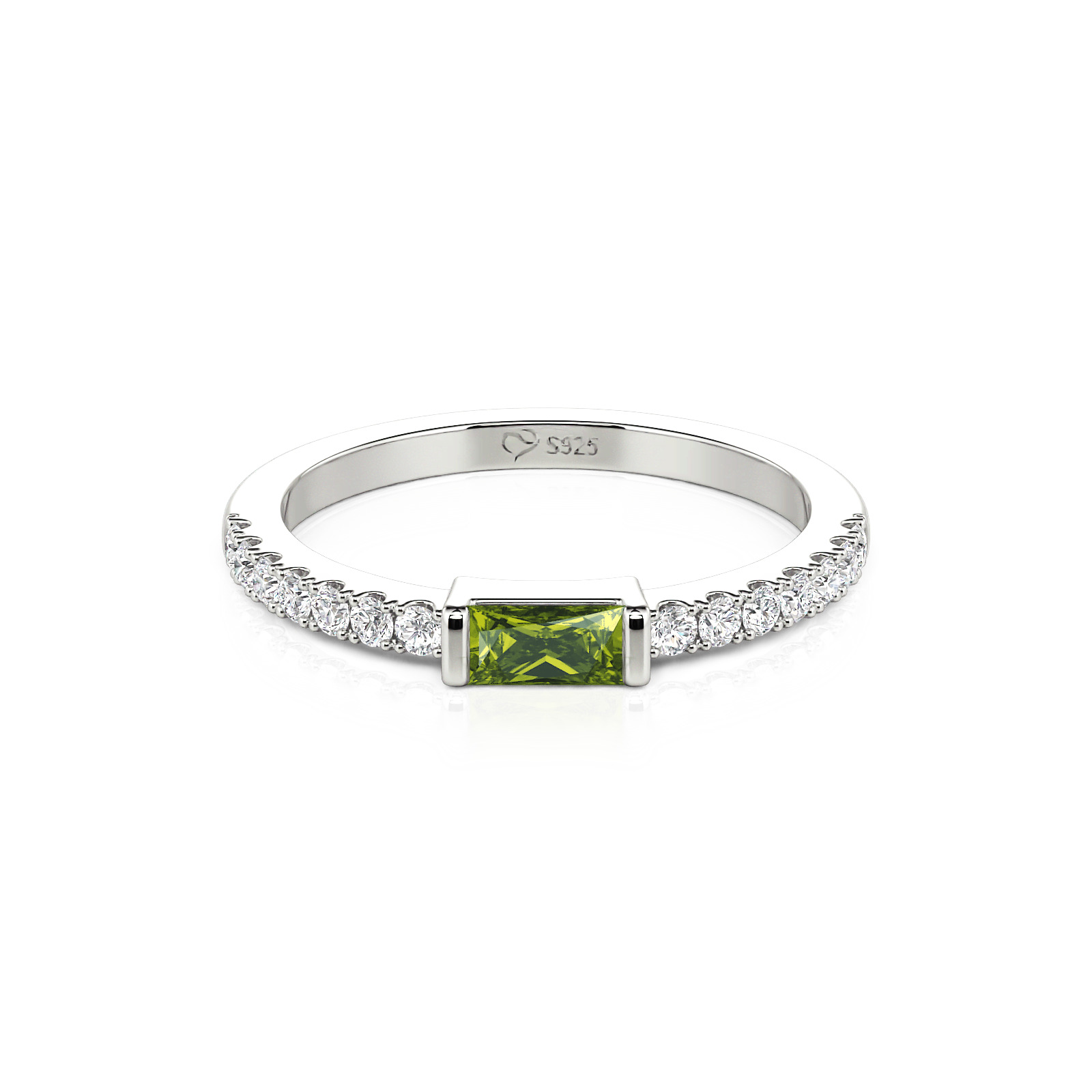 Jeulia Custom Dainty East West Baguette Cut Birthstone Ring