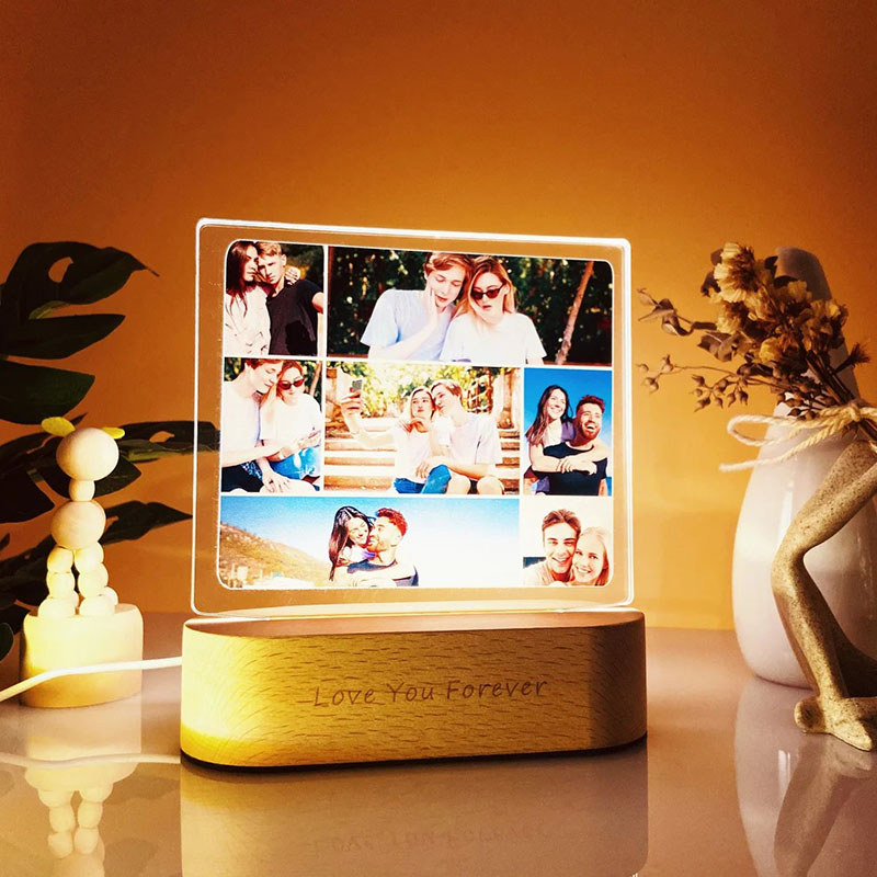 Personalized Photo Acrylic Lamp for Couple