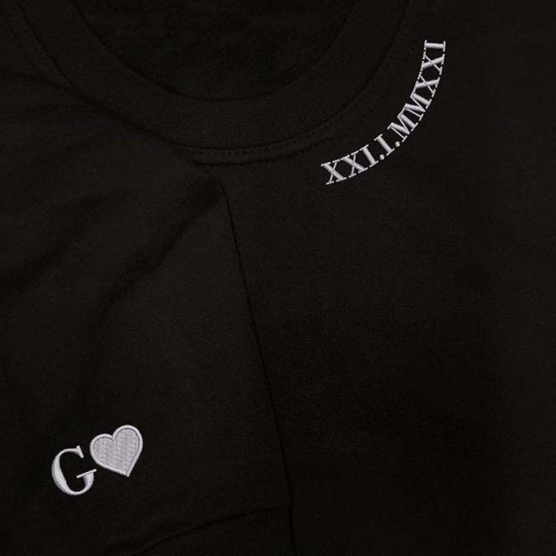 オリジナル 刺繍 イニシャル ローマ数字 Tシャツ