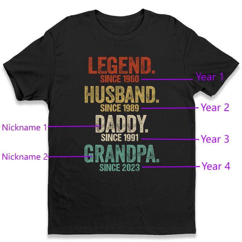 Personalized T-shirt Legend Husband Daddy and Then Grandpa Custom Year Unique Gift for Father's Day