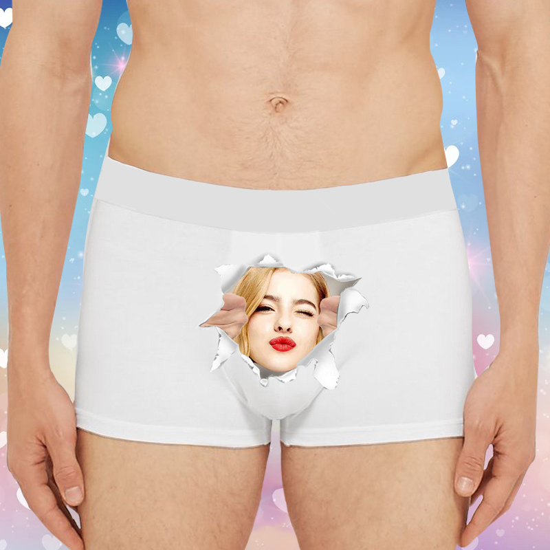 Personalized Picture Men's Underwear Boxer Briefs Funny Present for Dear Husband