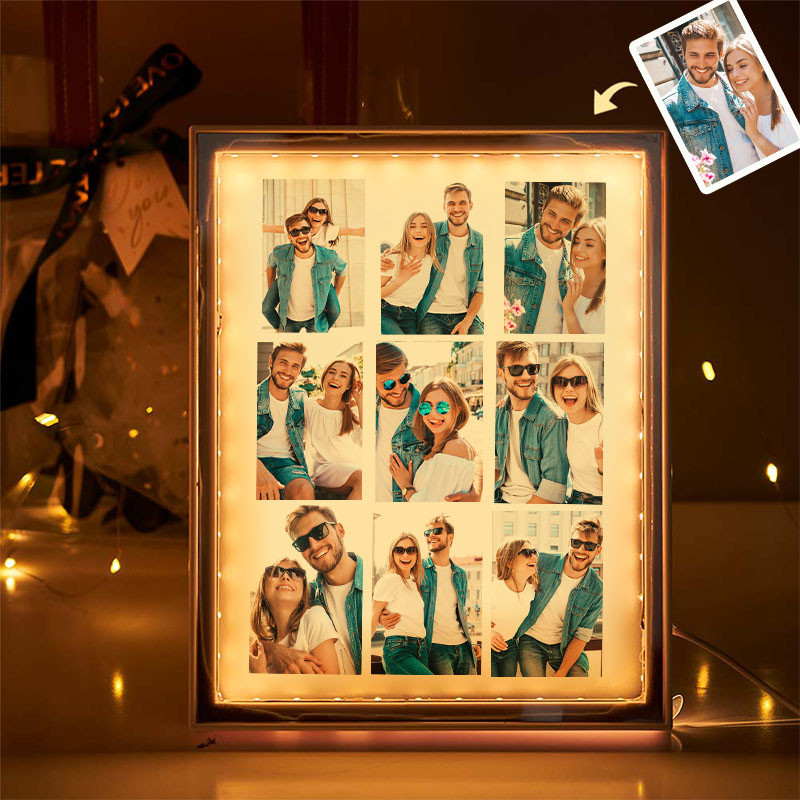 Personalized Picture Mirror Lamp Simple Present for Your Love