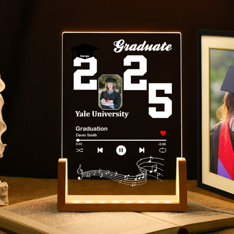 Personalized Picture Night Light with Musical Symbols Creative Gift for Graduation