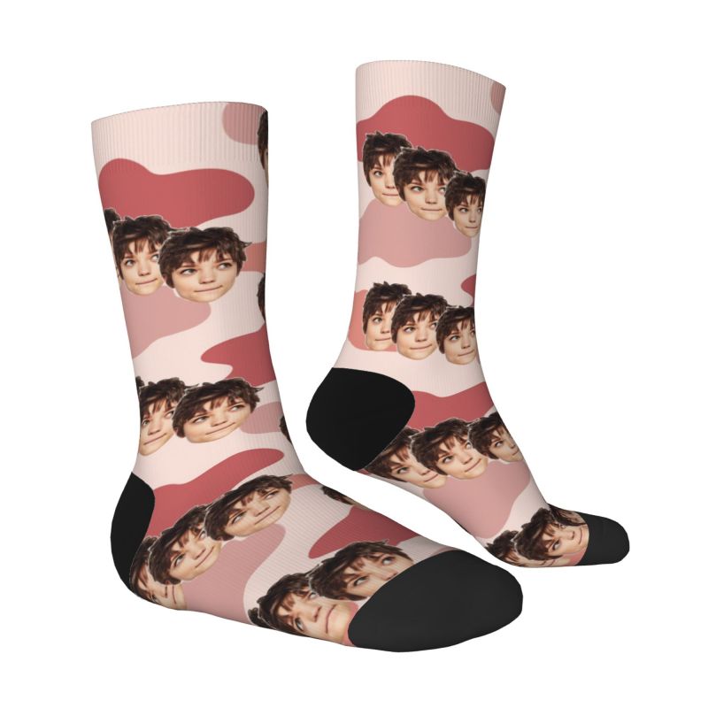 Calzini personalizzati Modello di mucca colorata stampa Foto divertenti a tre facce