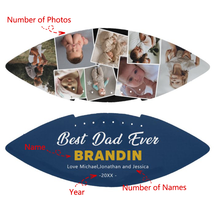 Balón de fútbol personalizable con muchas fotos para mandárselo a papá