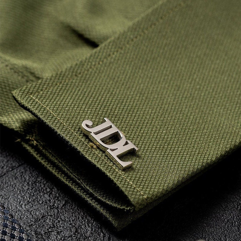 Personalized Custom Cufflink Initial Three Letters Simple Design Elegant Gift for Him Husband
