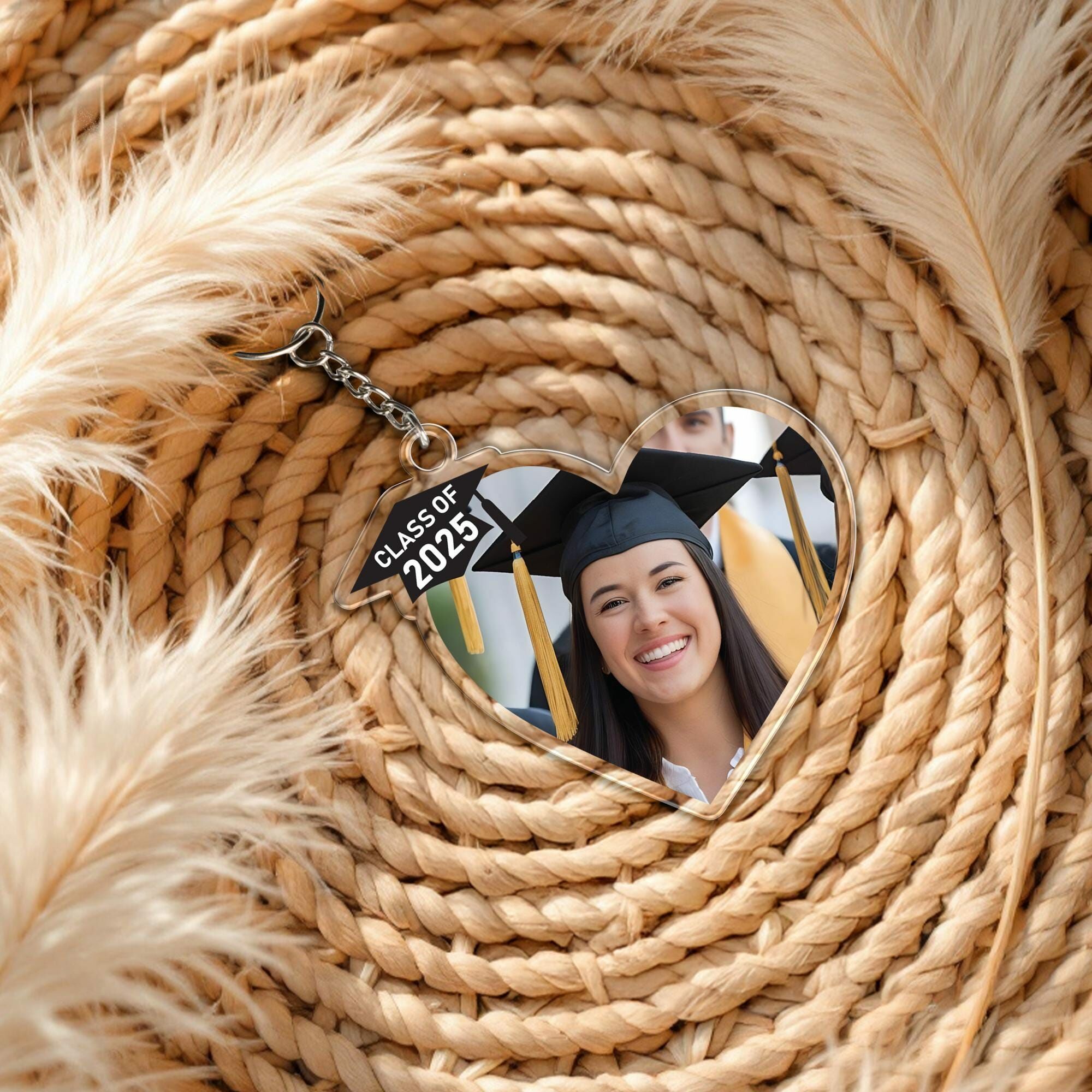 Personalized Acrylic Photo Keychain Graduation Gift for Friends