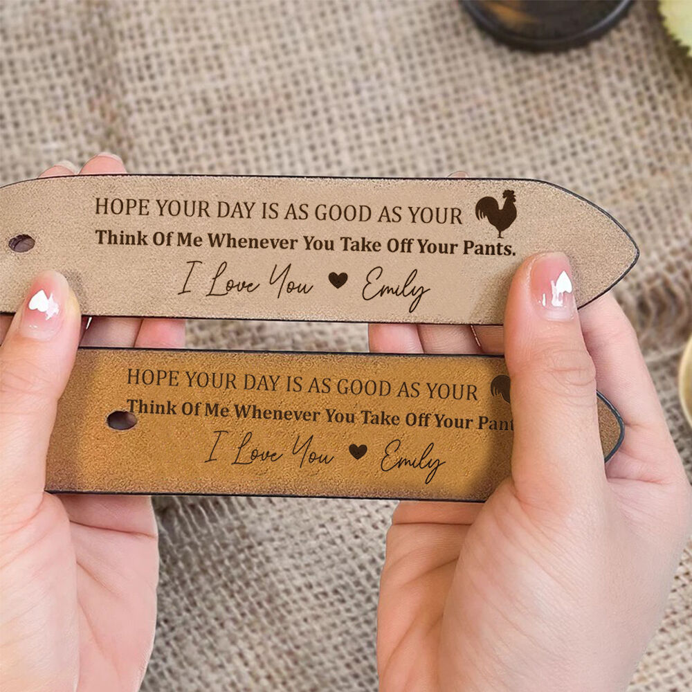 Cinturón de cuero genuino personalizado: regalo práctico de San Valentín para tu esposo