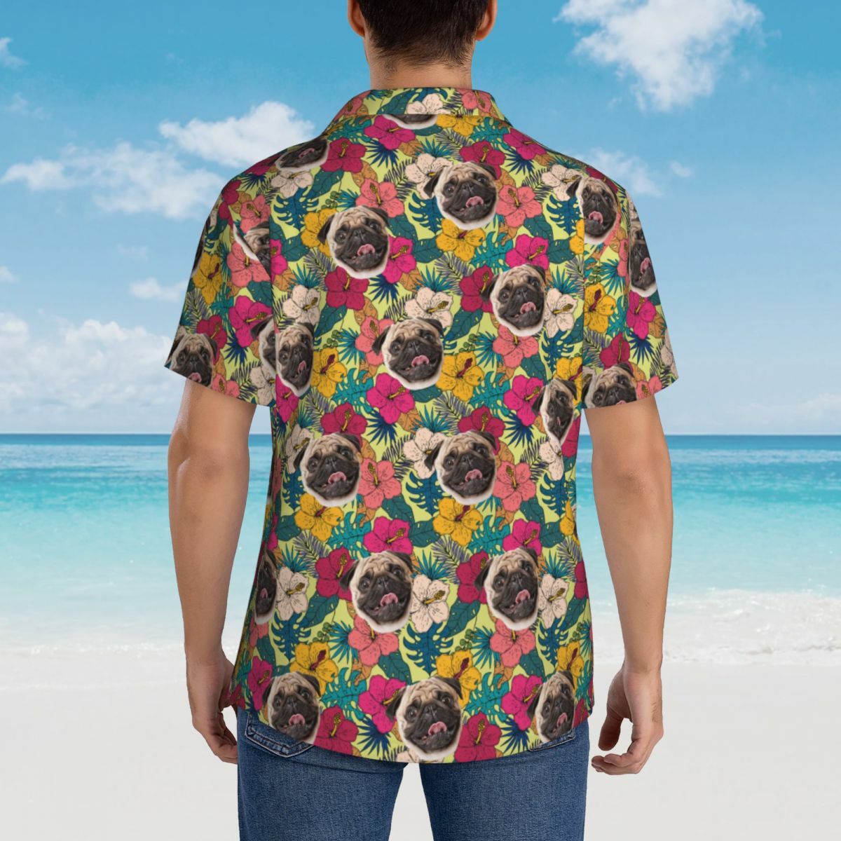 Personalized Face Shirt Custom Photo Unisex Hawaiian Shirt Gift for Pet Lovers