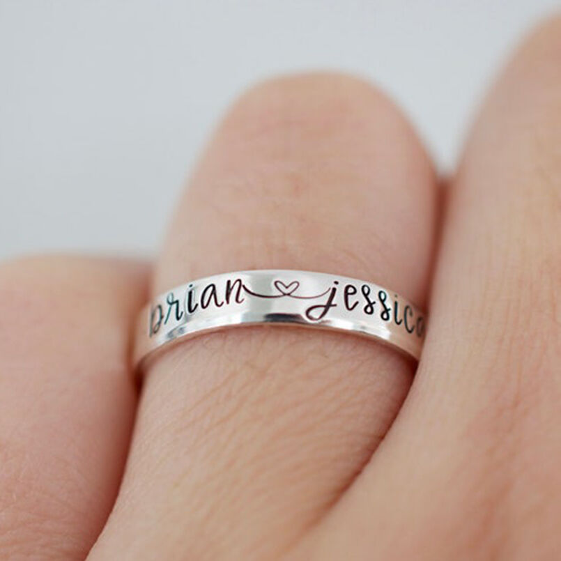 Personalizowane pierścionki z imionami słodkie prezenty dla par