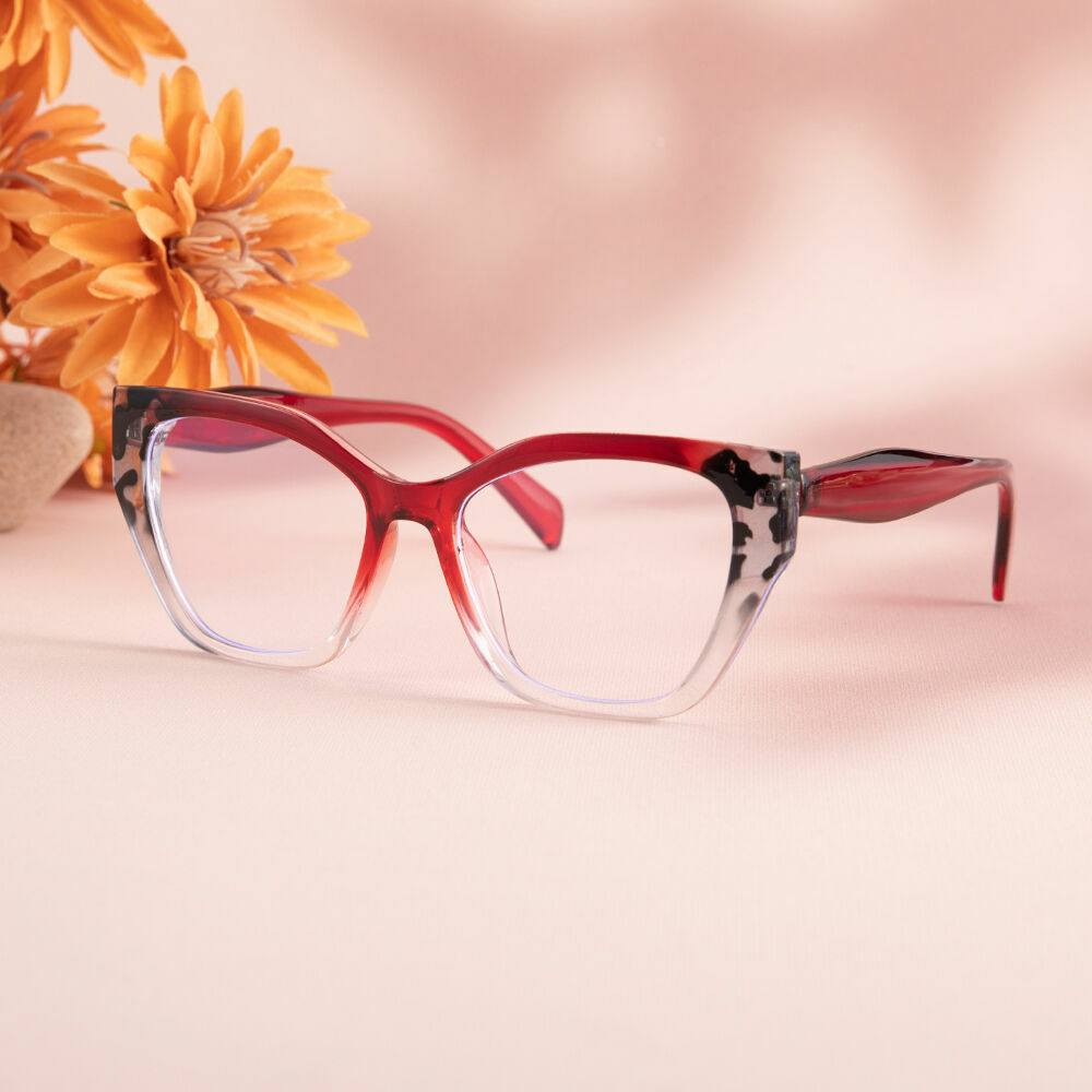 Kristin Cat Eye Red Glasses