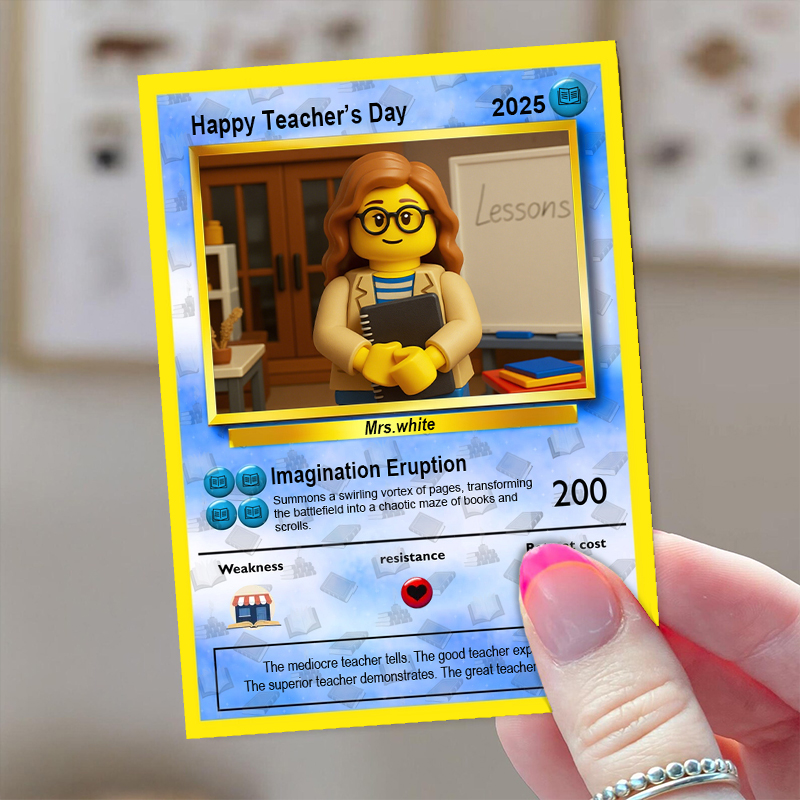 Personalized Cartoon Poke Card Funny Present for Teacher