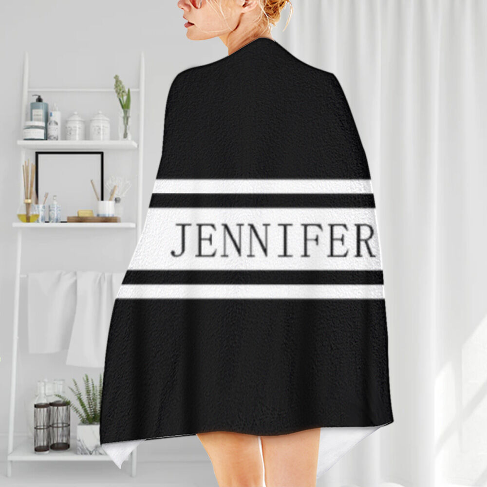 Personalized Name Bath Towel Simple Gift for Father's Day