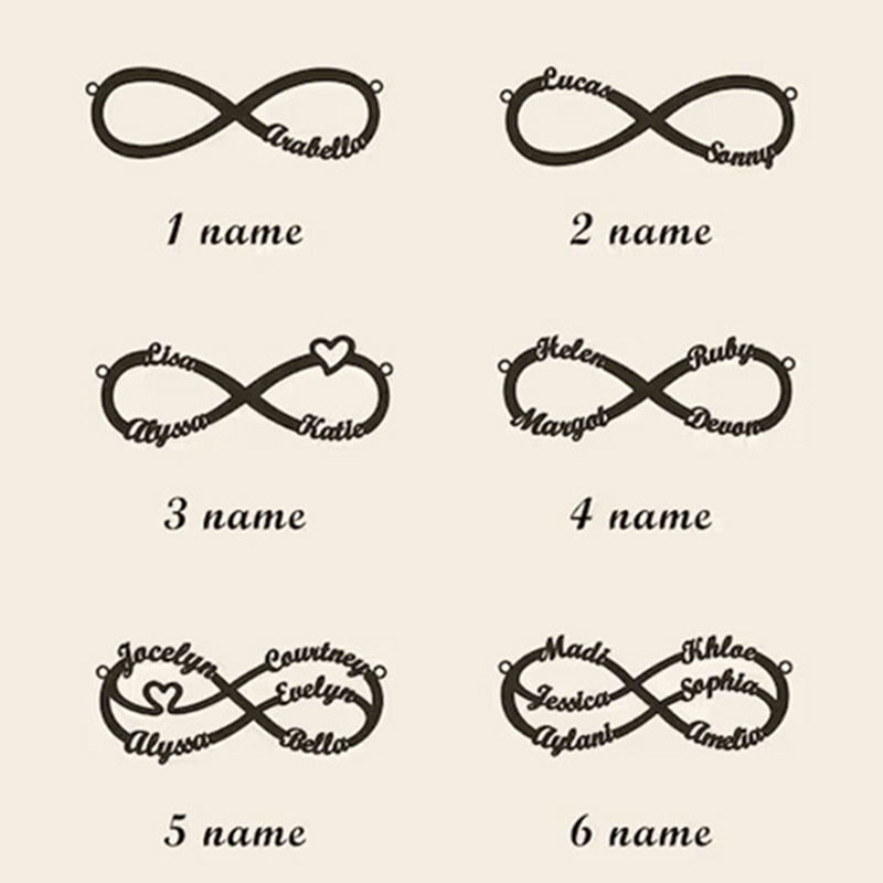 Personalized Name Necklace Wireless Symbol Warm Gift For Family