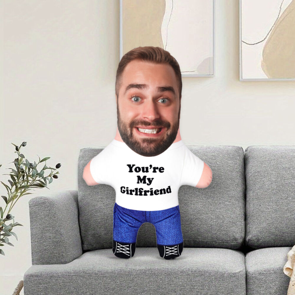Personalized Pillow with Photo Gift You're My Girlfriend Face Pillow