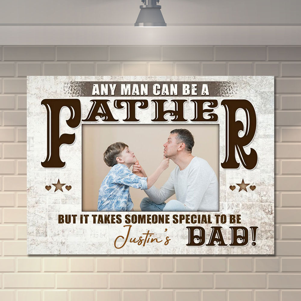 Personalized Picture Canvas Wall Art Cool Present for Father