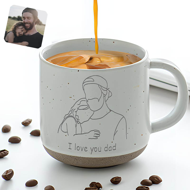Personalized Ceramic Mug Customized Line Drawing Warm Christmas Gift For Dad