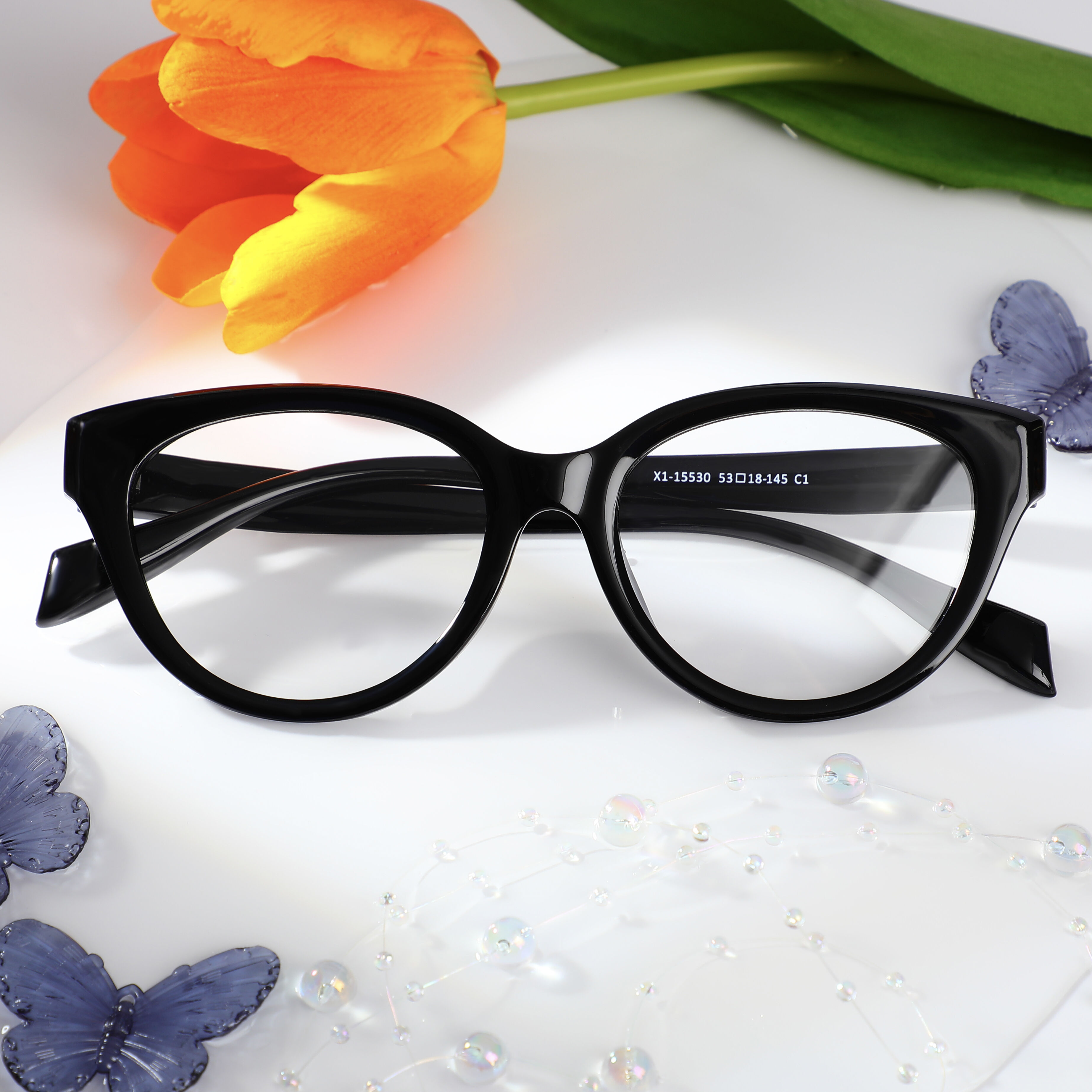 Tammy Cat Eye Schwarze Brille