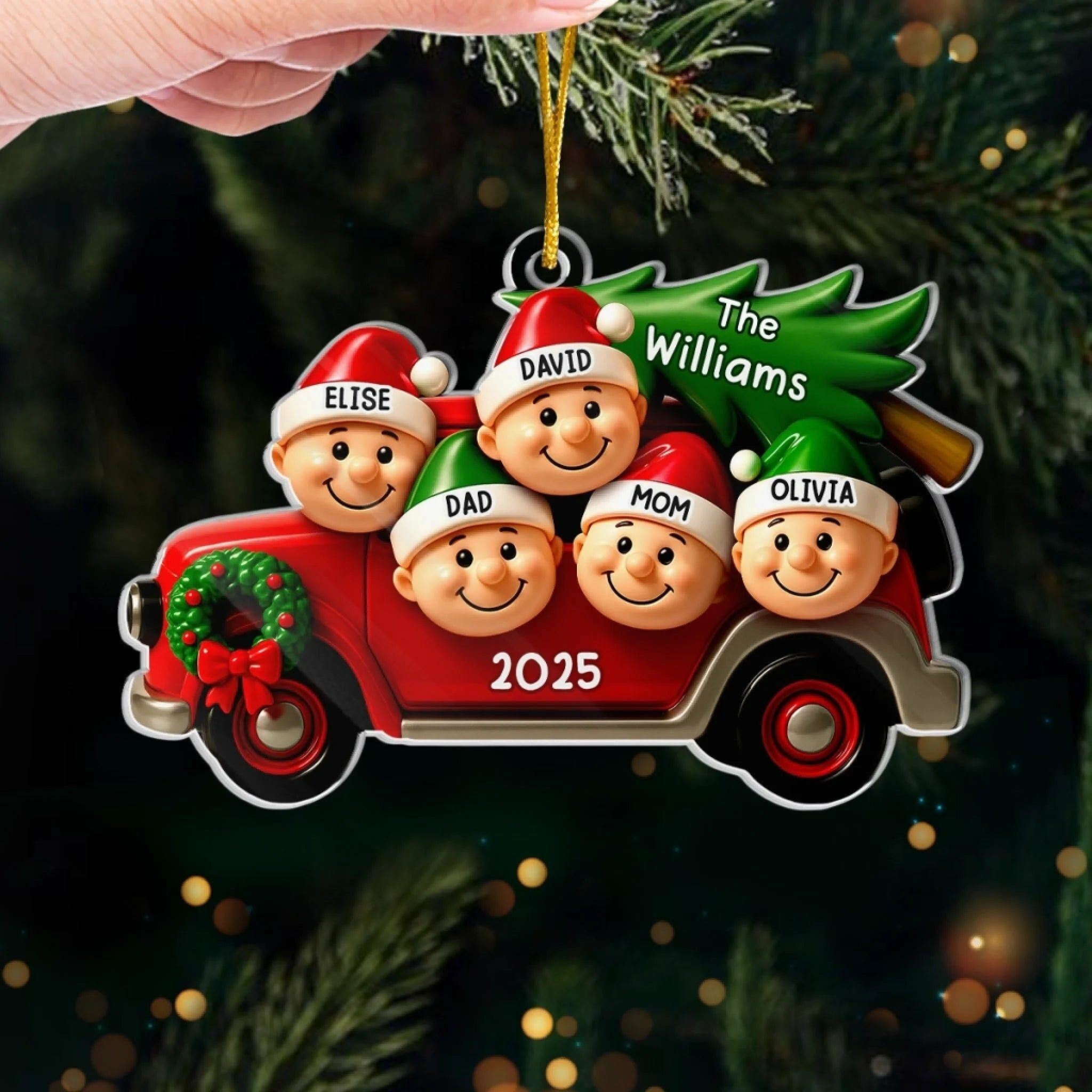 Personalized Christmas Doll Hanging Ornaments with Customized Names as Gifts for Your Family