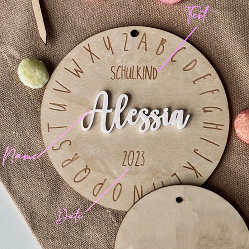 Panneau de rentrée scolaire personnalisé Nom personnalisé Cadeau mignon pour les enfants