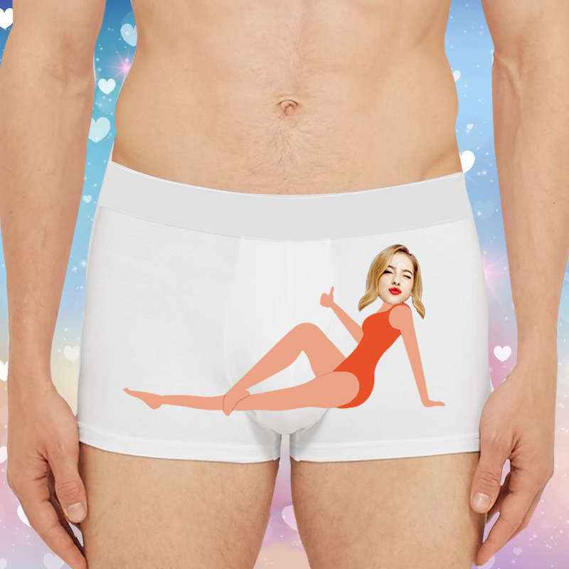 Personalisierte Bild Herrenunterwäsche Boxershorts mit schönen Mädchen Muster Kreatives Geschenk für Ehemann