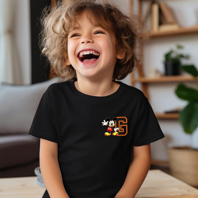 Personalized Children T-Shirt Custom Initials With Anime Characters Simple Gift For Kids