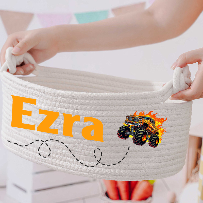 Personalized Name Storage Basket Cool Gift for Kids