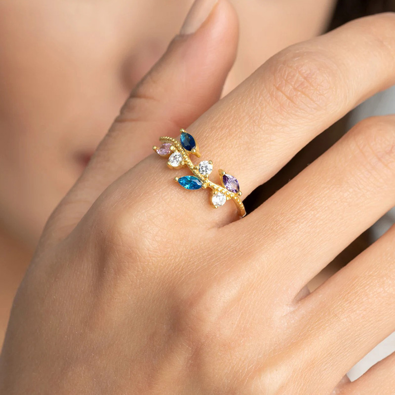 Personalized Birthstone Ring Special Gift for Mother's Day