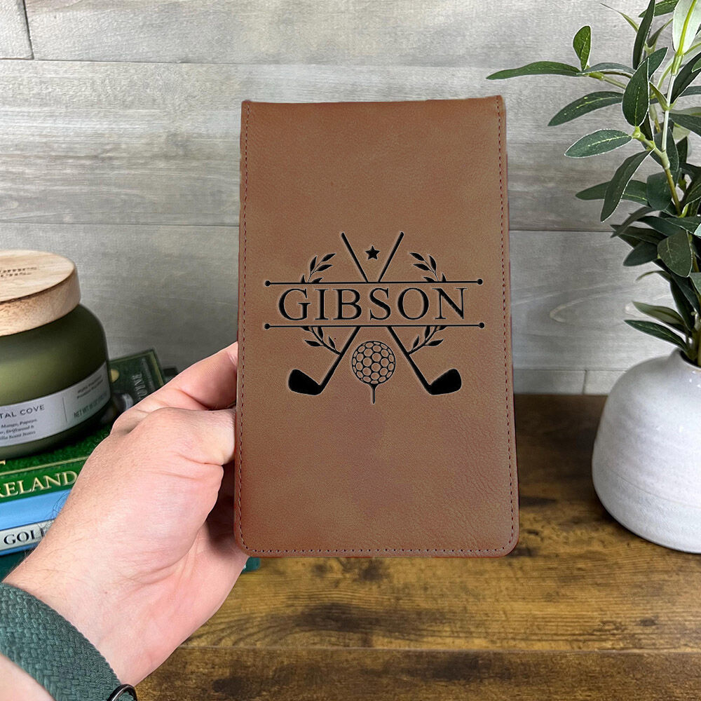 Customized Golf Scorecard Holder Leather Wear-Resistant Score Card Holder Gift for Team Members