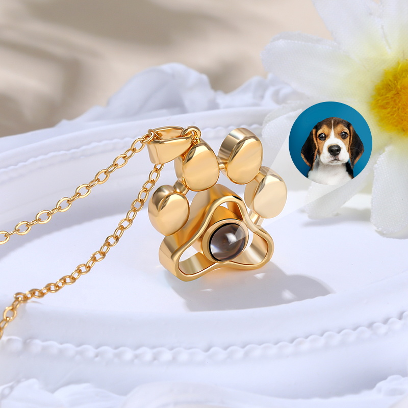 Personalized Photo Projection Necklace - Pet Paw
