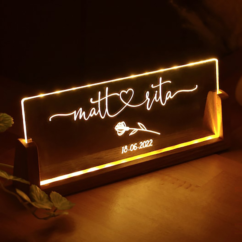 名前 日付 アクリル デスクランプ オーダーメイド