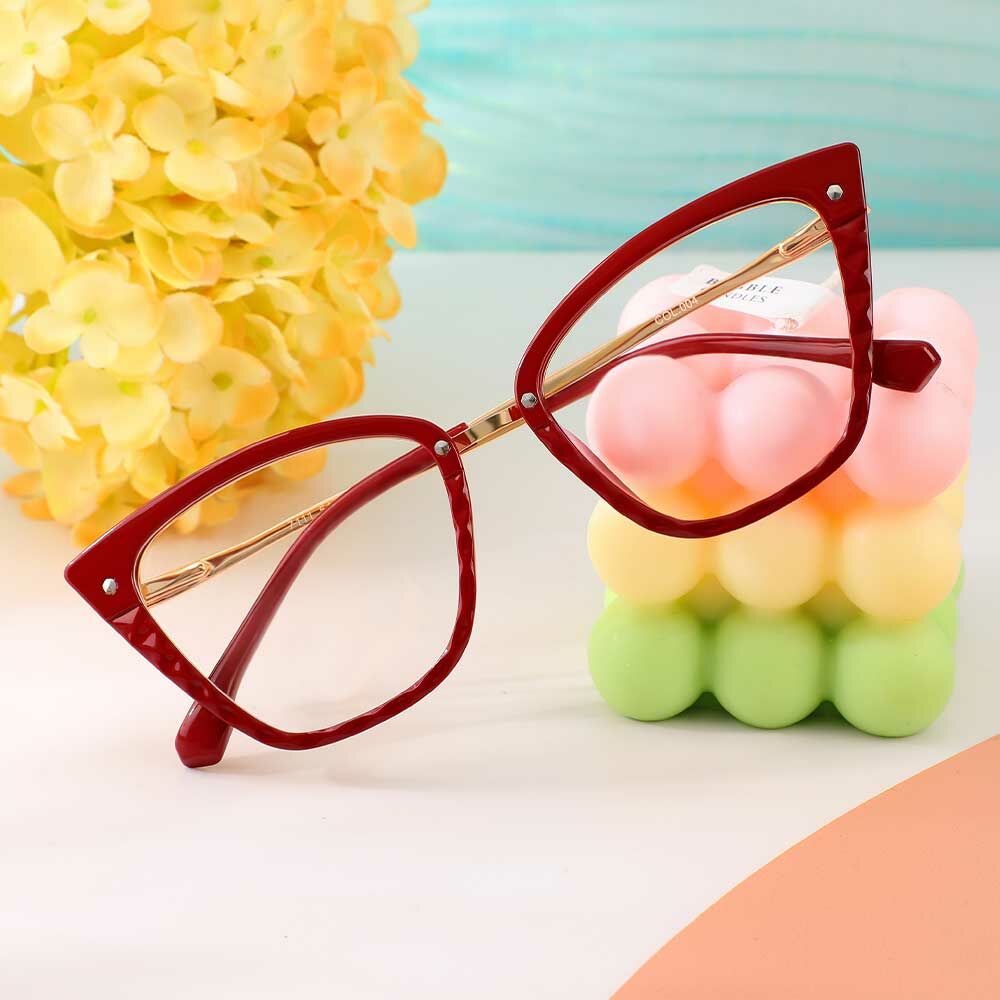 Occhiali da Vista Daphne Cat Eye Rosso