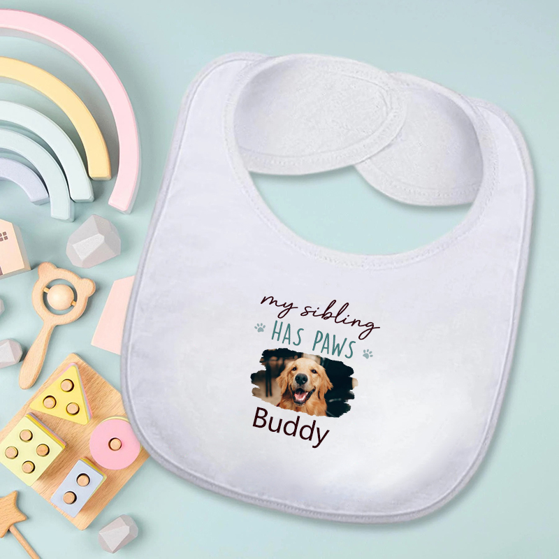 Babero de bebé personalizado con nombre y foto personalizada, regalo creativo para niños