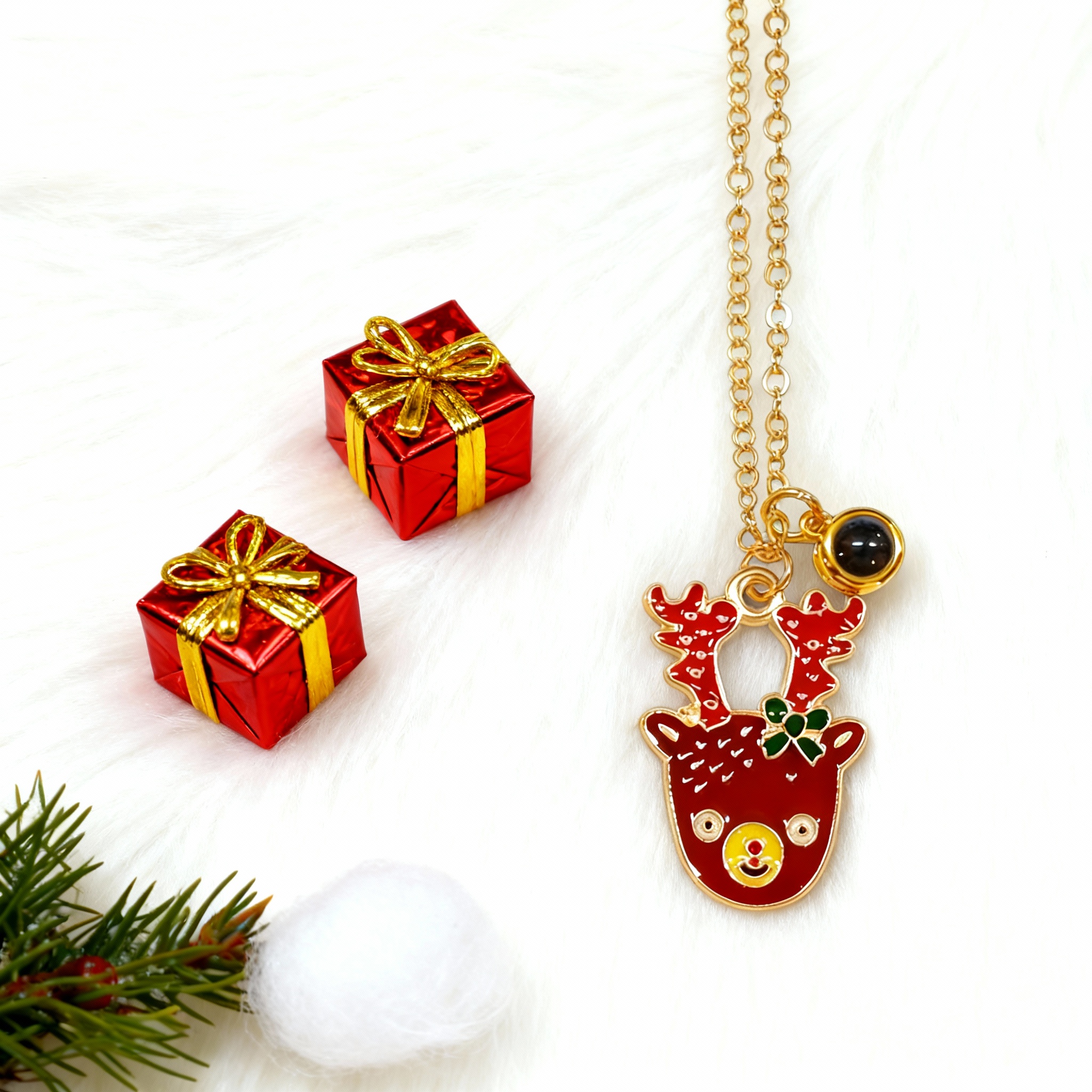 Personalized Christmas Projection Image Necklace Gift for Girls