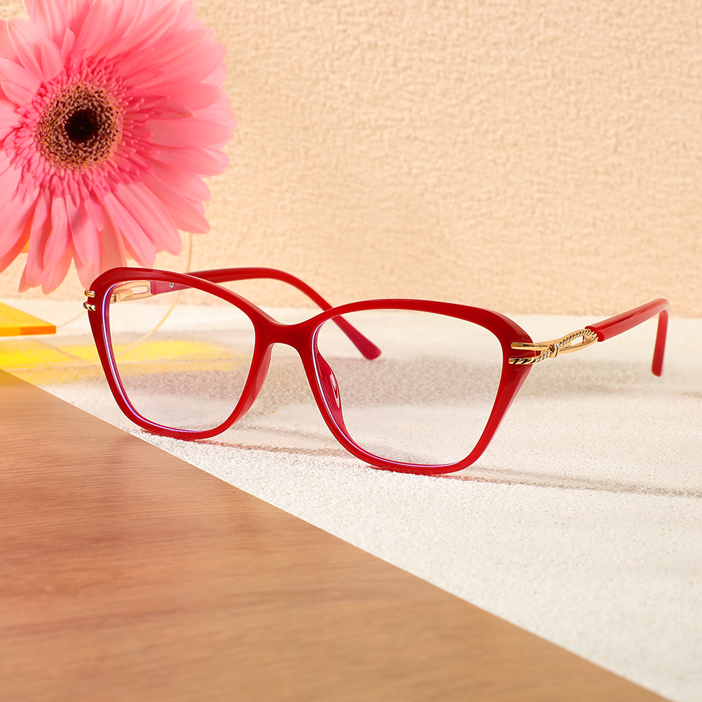 Edwii Cat Eye Rote Brille