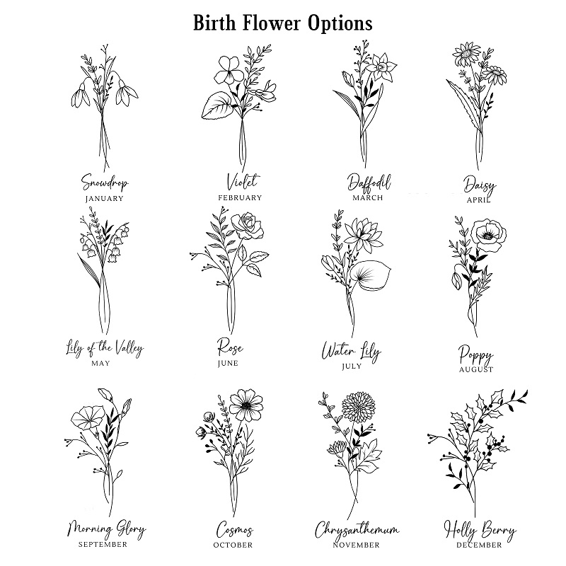 Personalisierte Hoodie wunderschöne Geburt Blume mit benutzerdefinierten Namen auf dem Ärmel einzigartiges Geschenk für sie