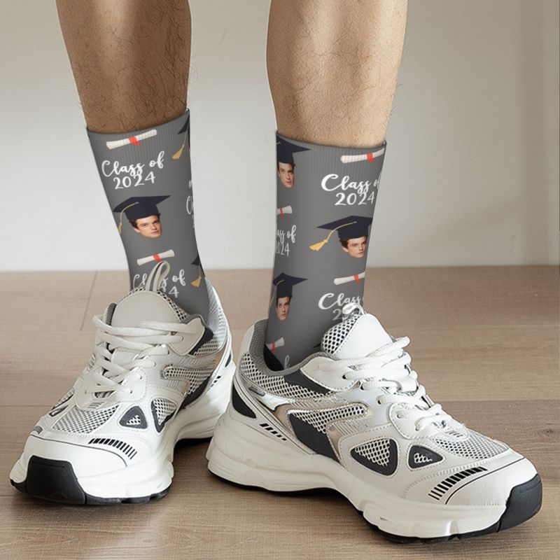 Customized Face Socks Multiple Colors Best Graduation Gift for Friends