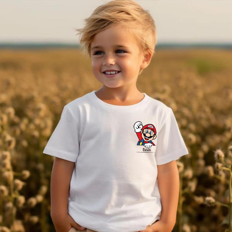 Personalisiertes T-Shirt für Kinder mit individuellem Namen und Anime-Muster Kindergeschenke